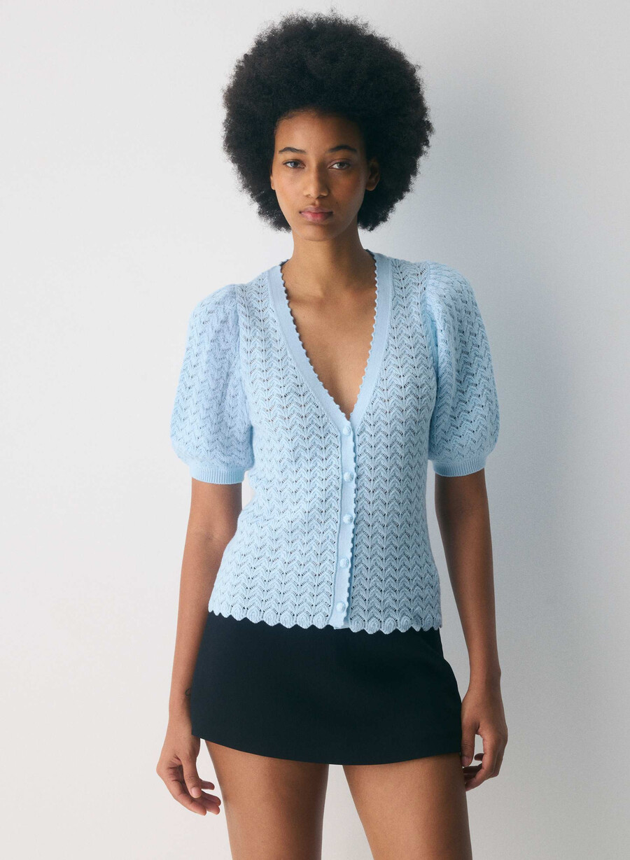 cotton charm fika cardigan villa blÅ