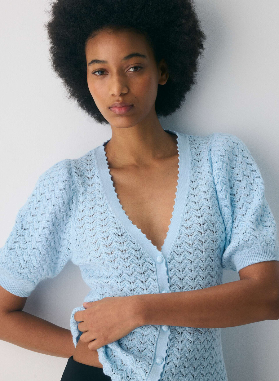 cotton charm fika cardigan villa blÅ