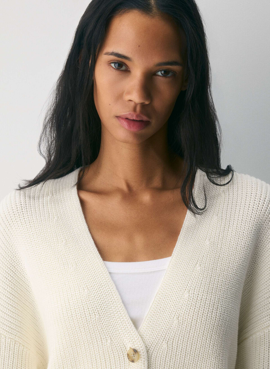 qualifier cardigan lys bjørk