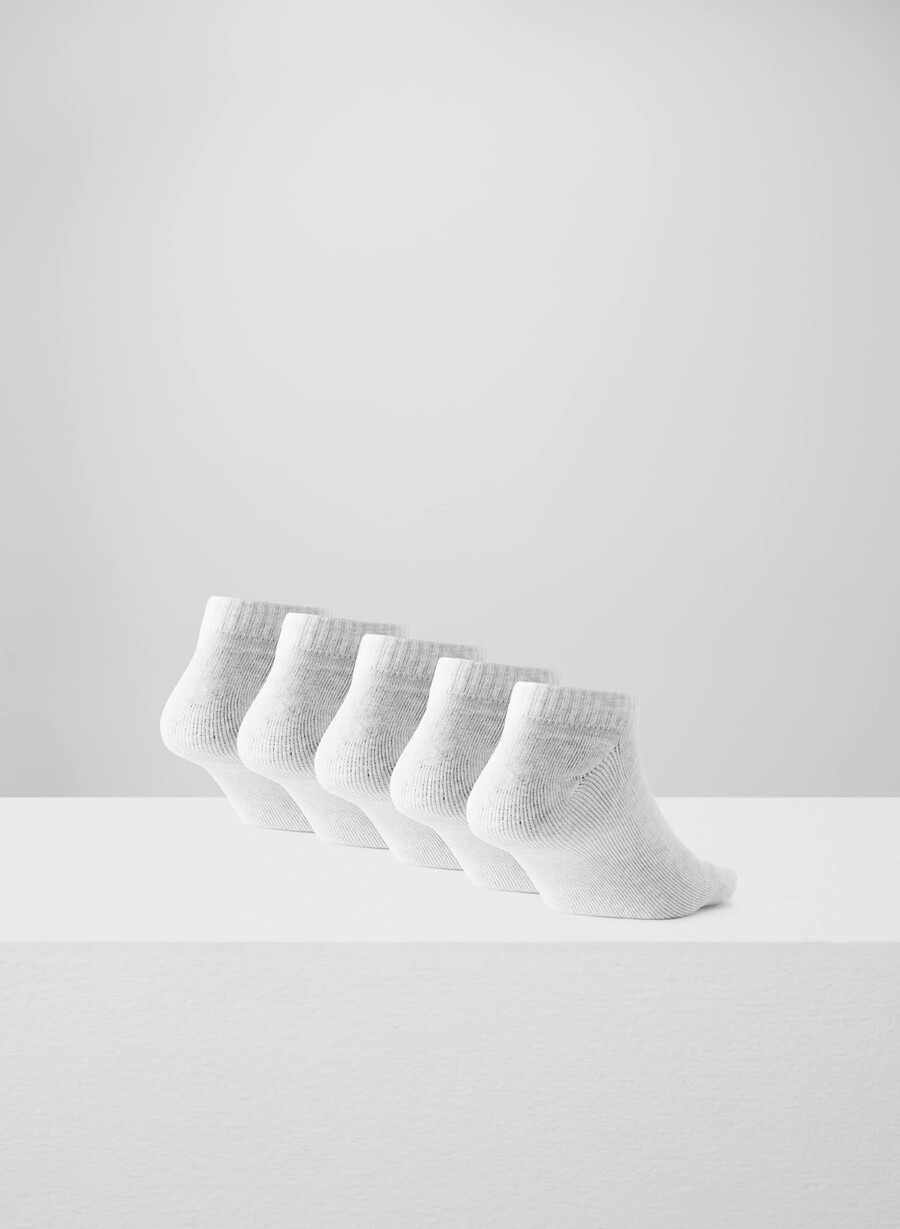 beste noensinne no-show sokker 5-pakning heather cloud hvit