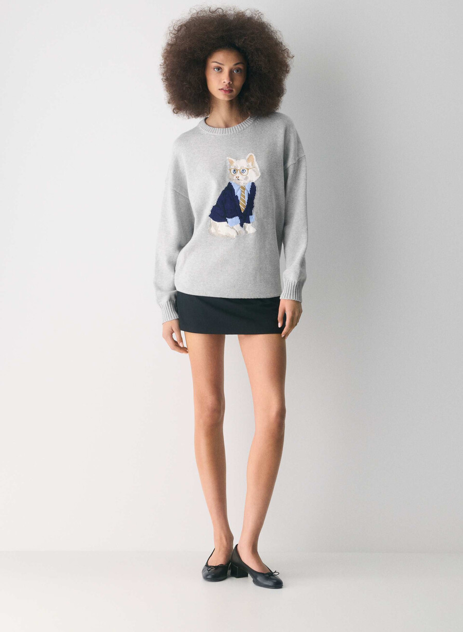 cotton charm peggy icon genser meleret kromhvit