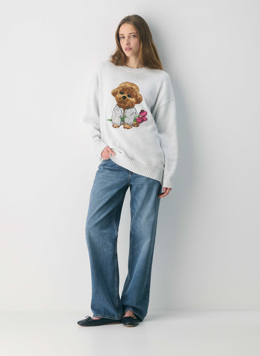 cotton charm peggy icon genser hthr cl wt brun