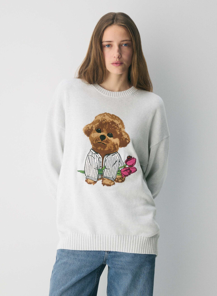 cotton charm peggy icon genser hthr cl wt brun