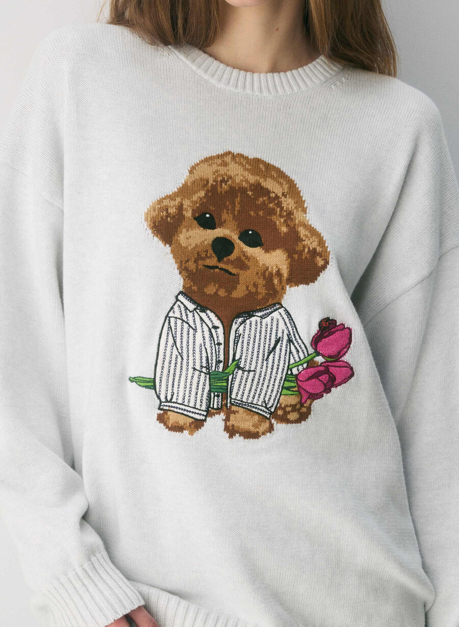cotton charm peggy icon genser hthr cl wt brun