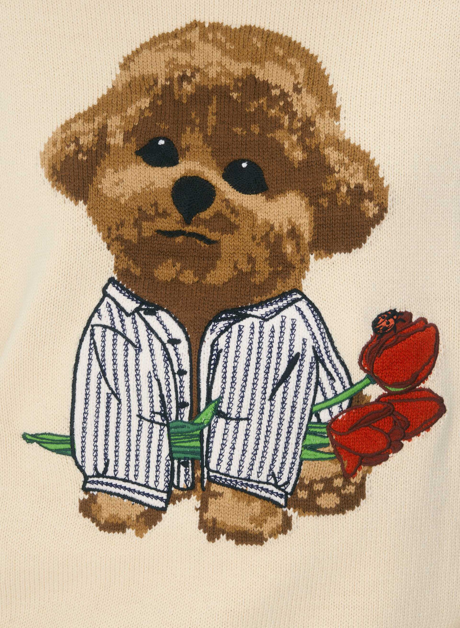 cotton charm peggy icon genser sand dune hvitbro