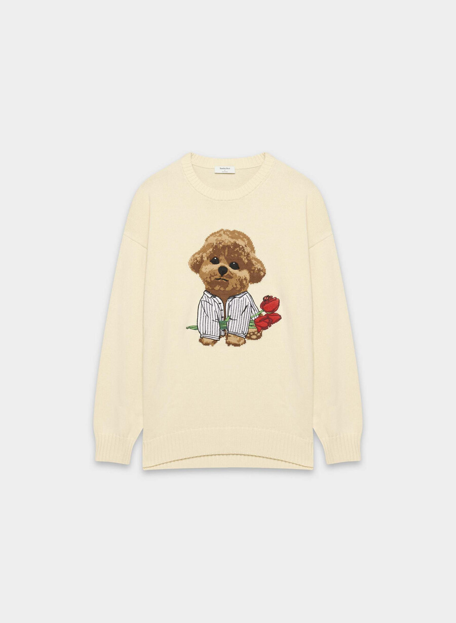 cotton charm peggy icon genser sand dune hvitbro