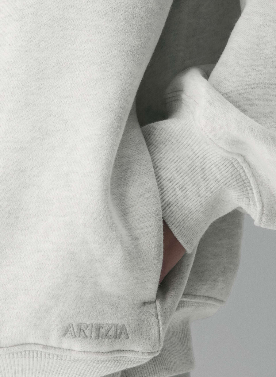 koselig svettefleece mega trakthals heather cloud white