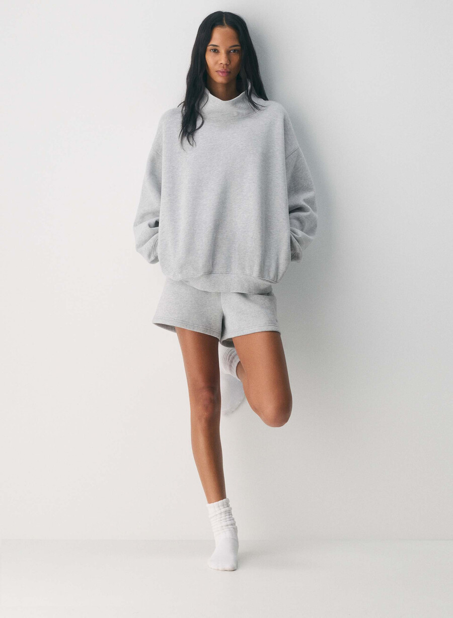 koselig svettefleece mega-trakthals heather chrome