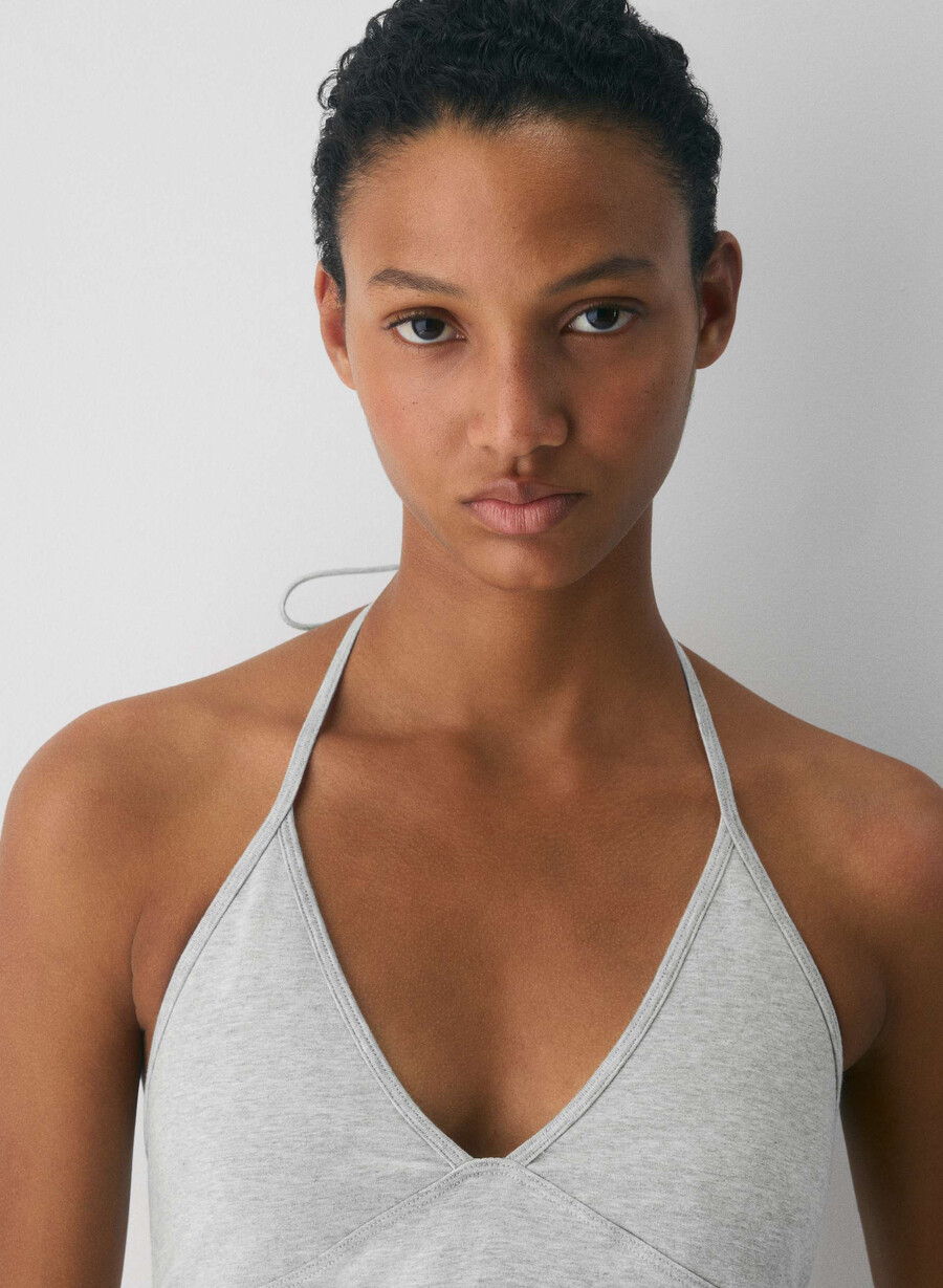 homestretch smooth slowjam halter-topp i melange krom