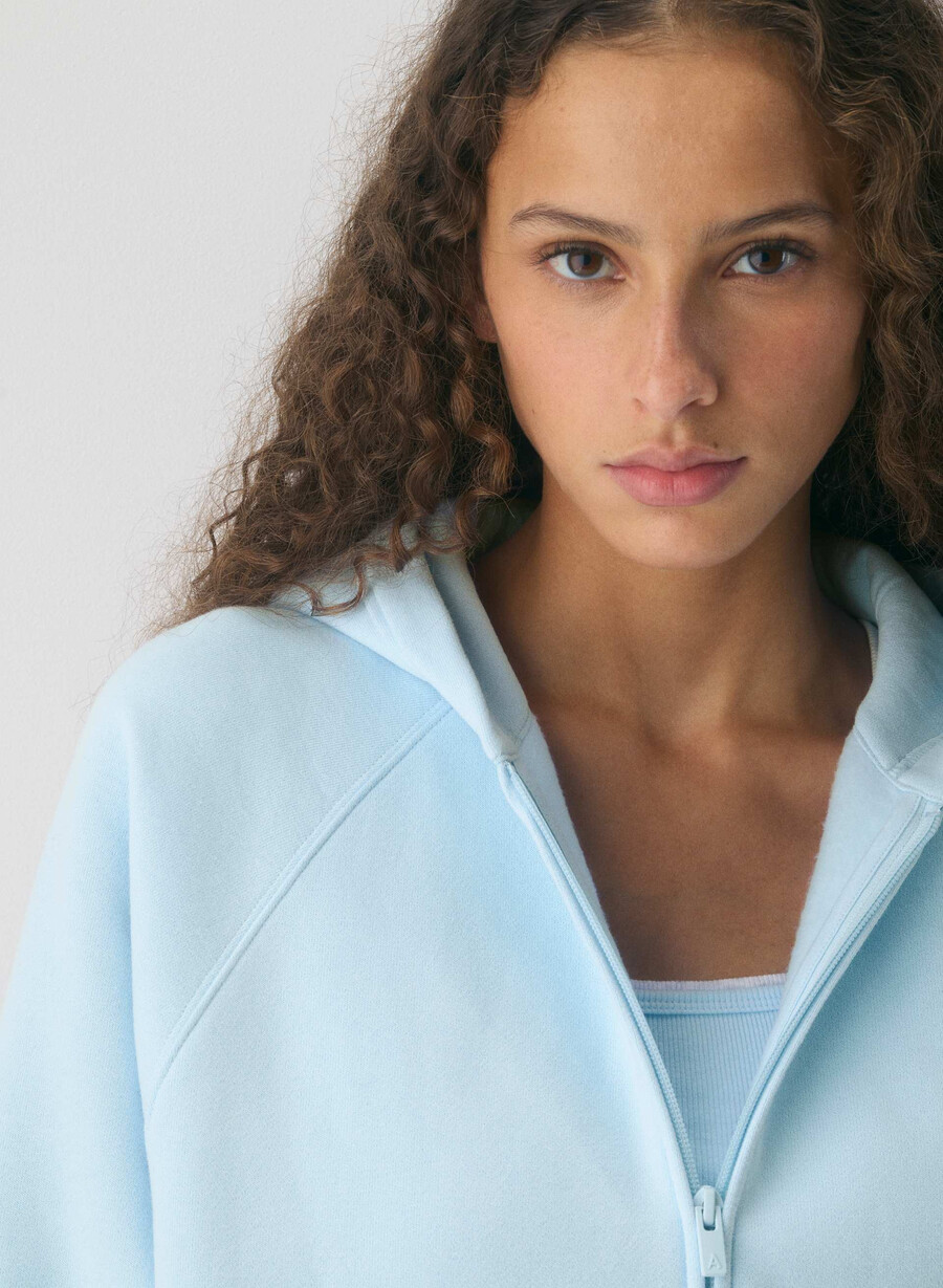 koselig fleece mega raglan hettegenser med glidelås villa blÅ