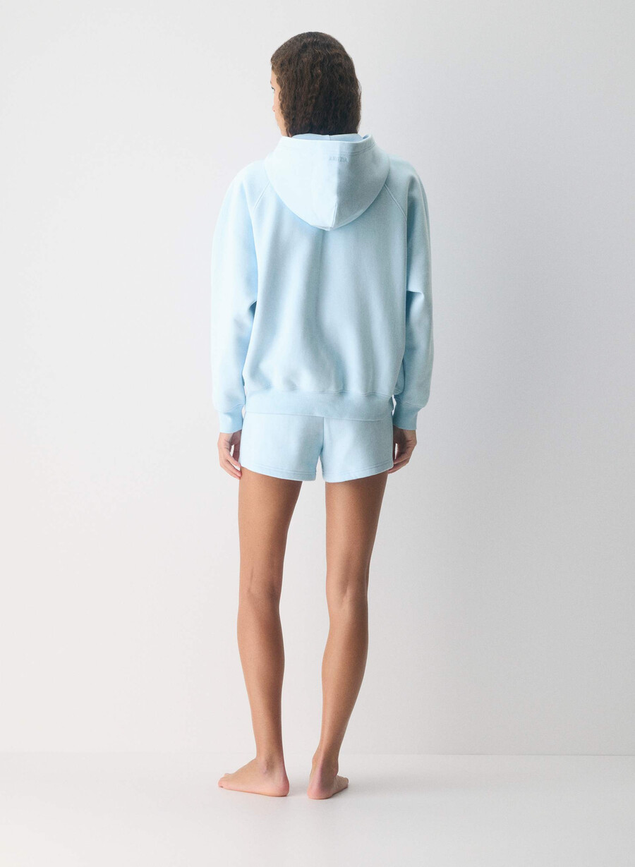 koselig fleece mega raglan hettegenser med glidelås villa blÅ