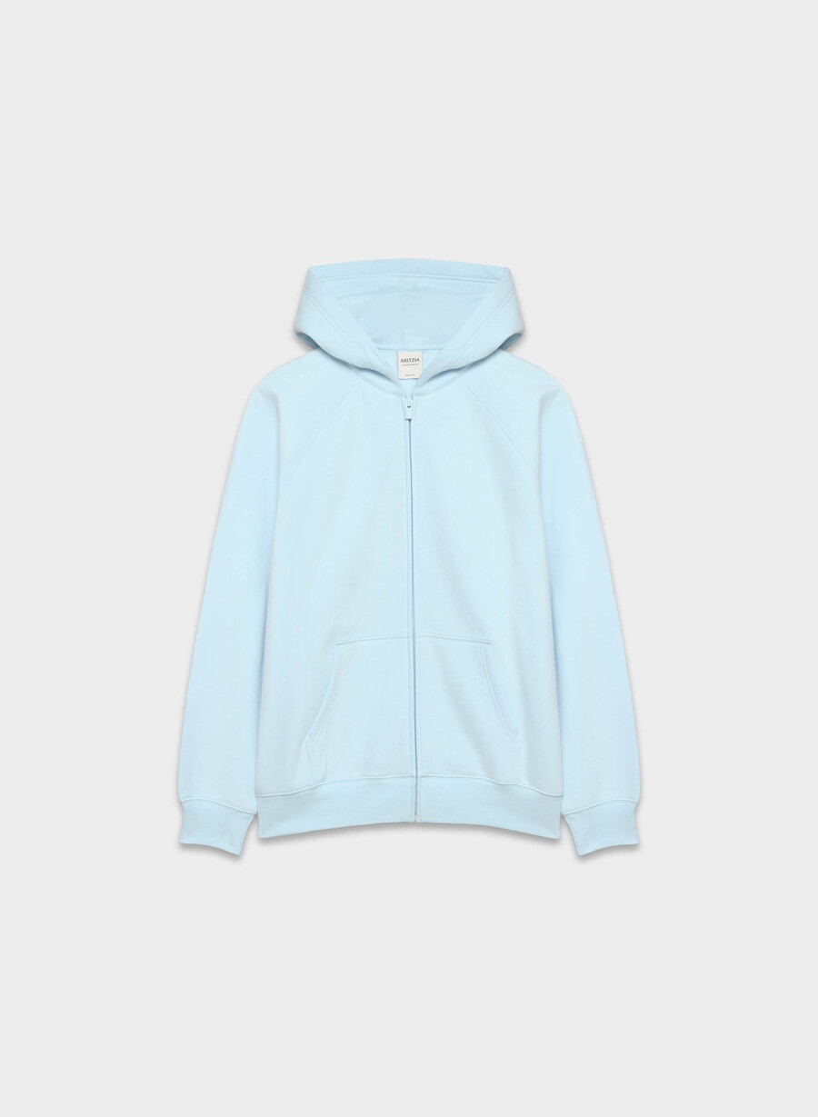 koselig fleece mega raglan hettegenser med glidelås villa blÅ