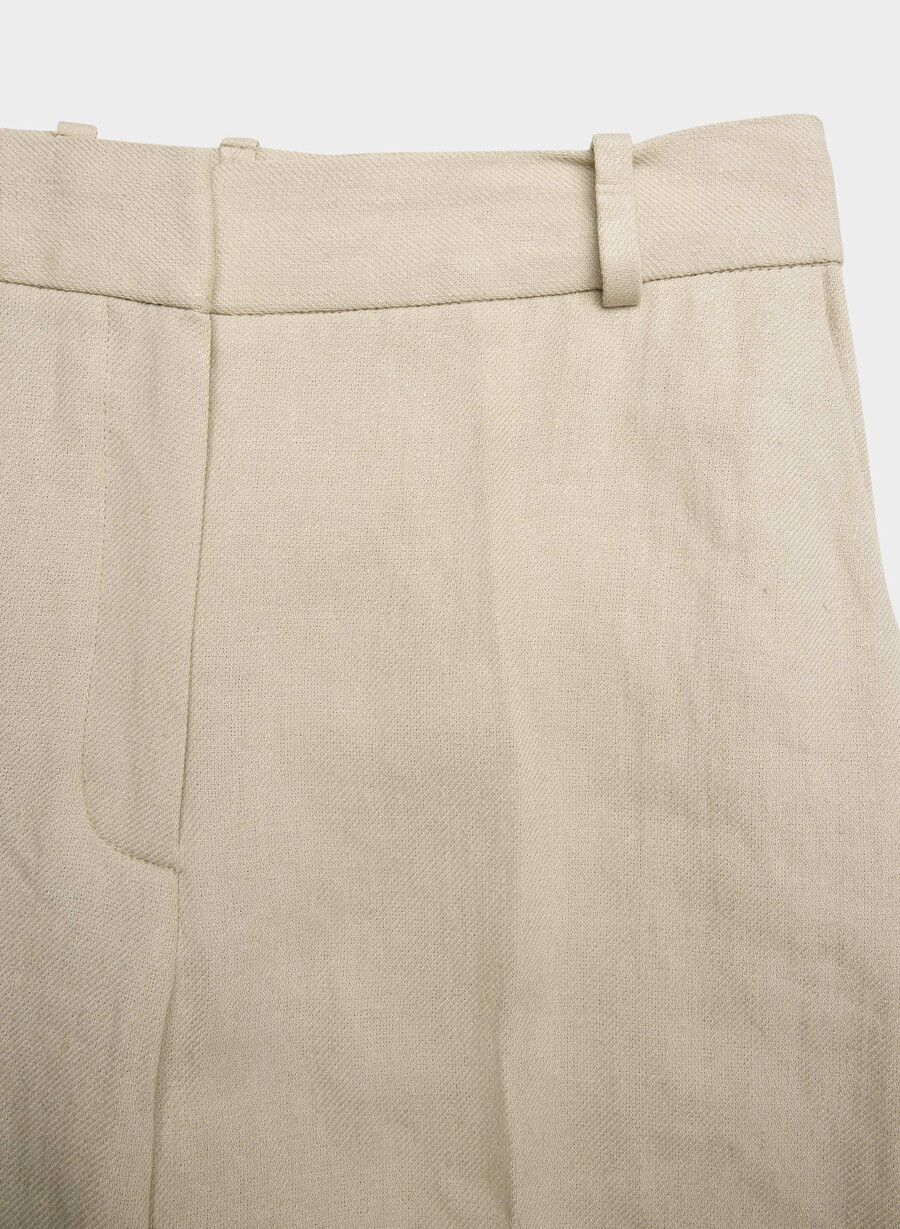 new agency bukse - lin pergament beige