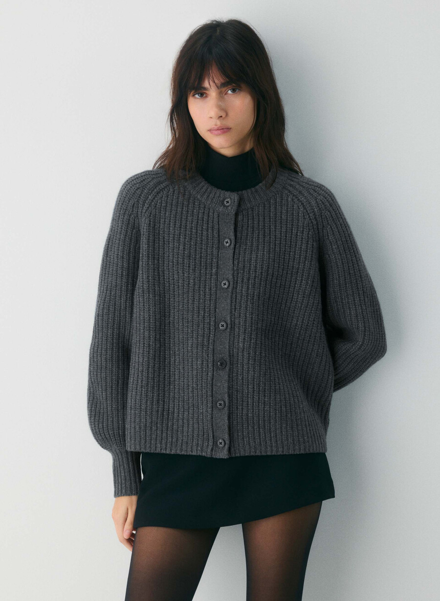 lantern ull kasjmir cardigan lynggrønn