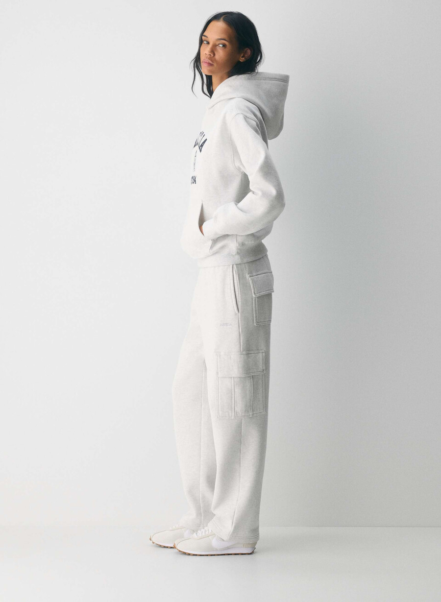 koselig fleece-hettegenser med perfekt passform admiralhvit