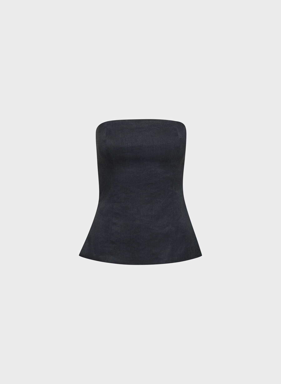 posh linen tubetopp mØrk navyblÅ