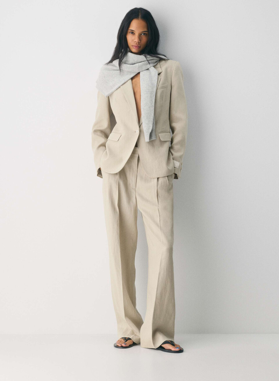 producer blazer - lin pergament beige