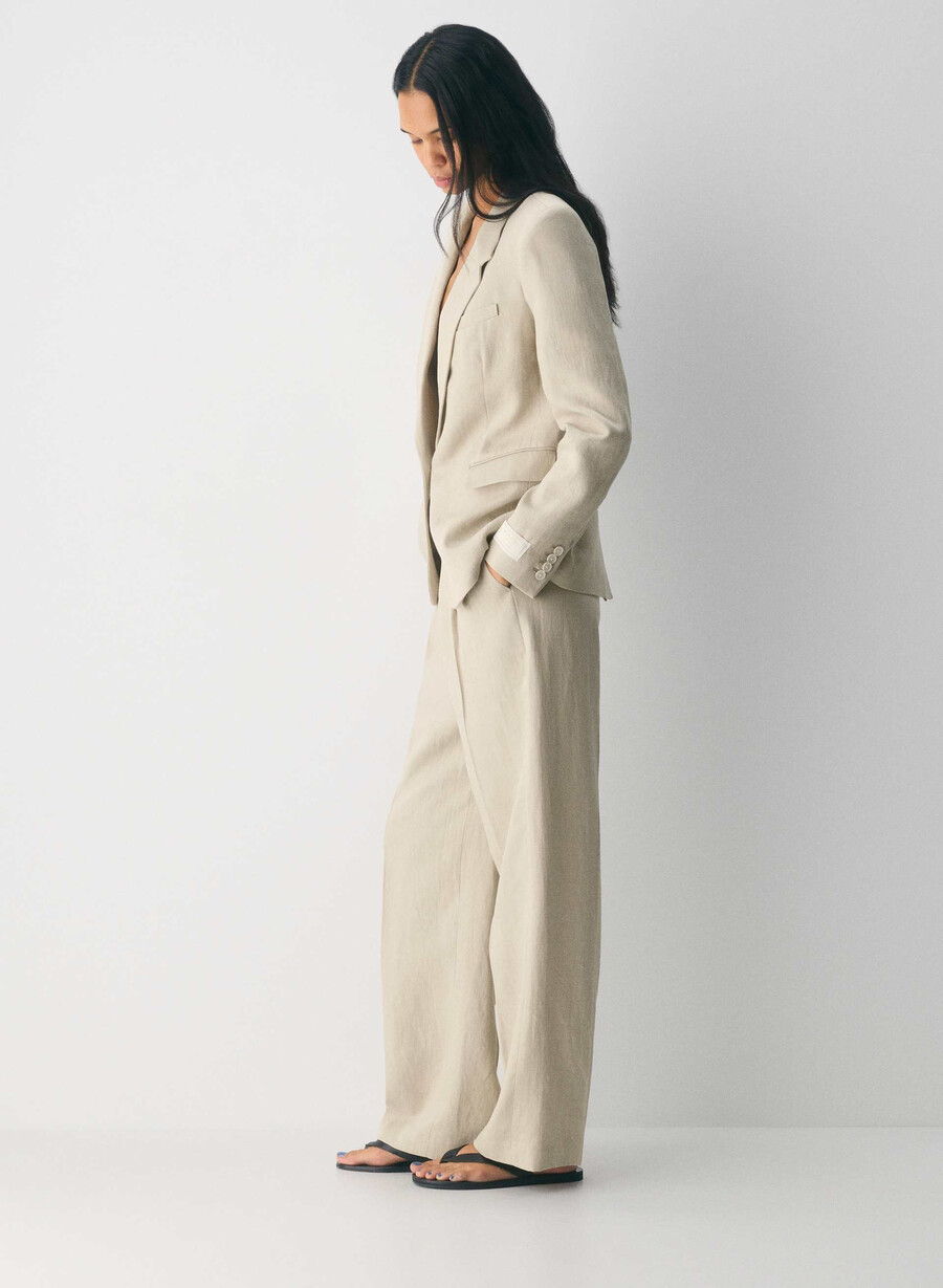 producer blazer - lin pergament beige