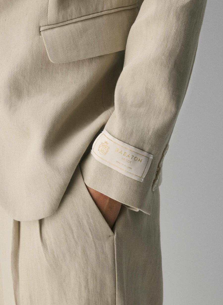 producer blazer - lin pergament beige