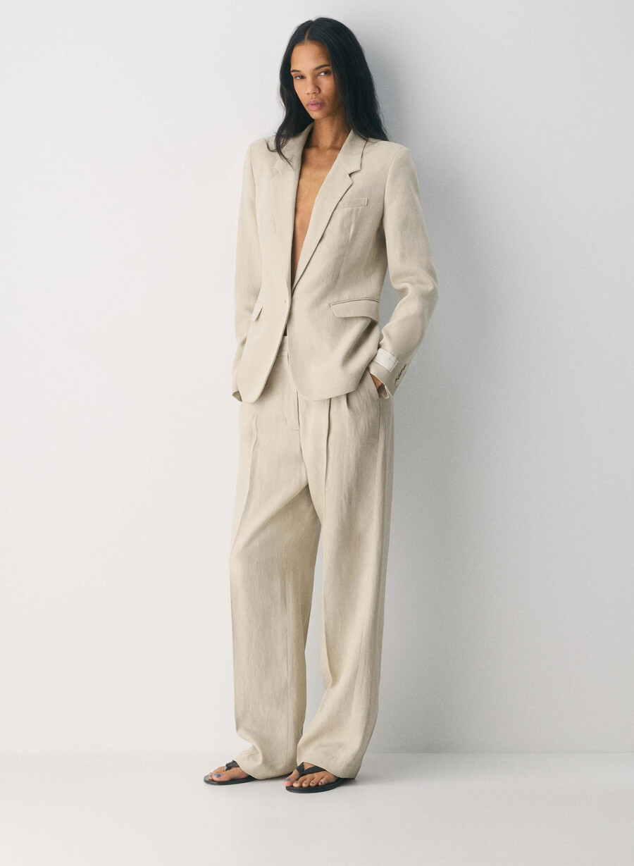producer blazer - lin pergament beige