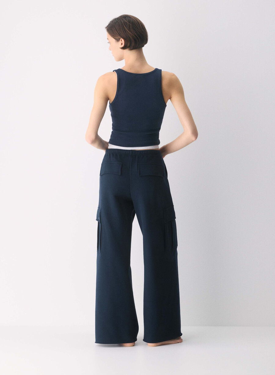 koselig svettefleece mega cargo flutter-sweatpant admiral