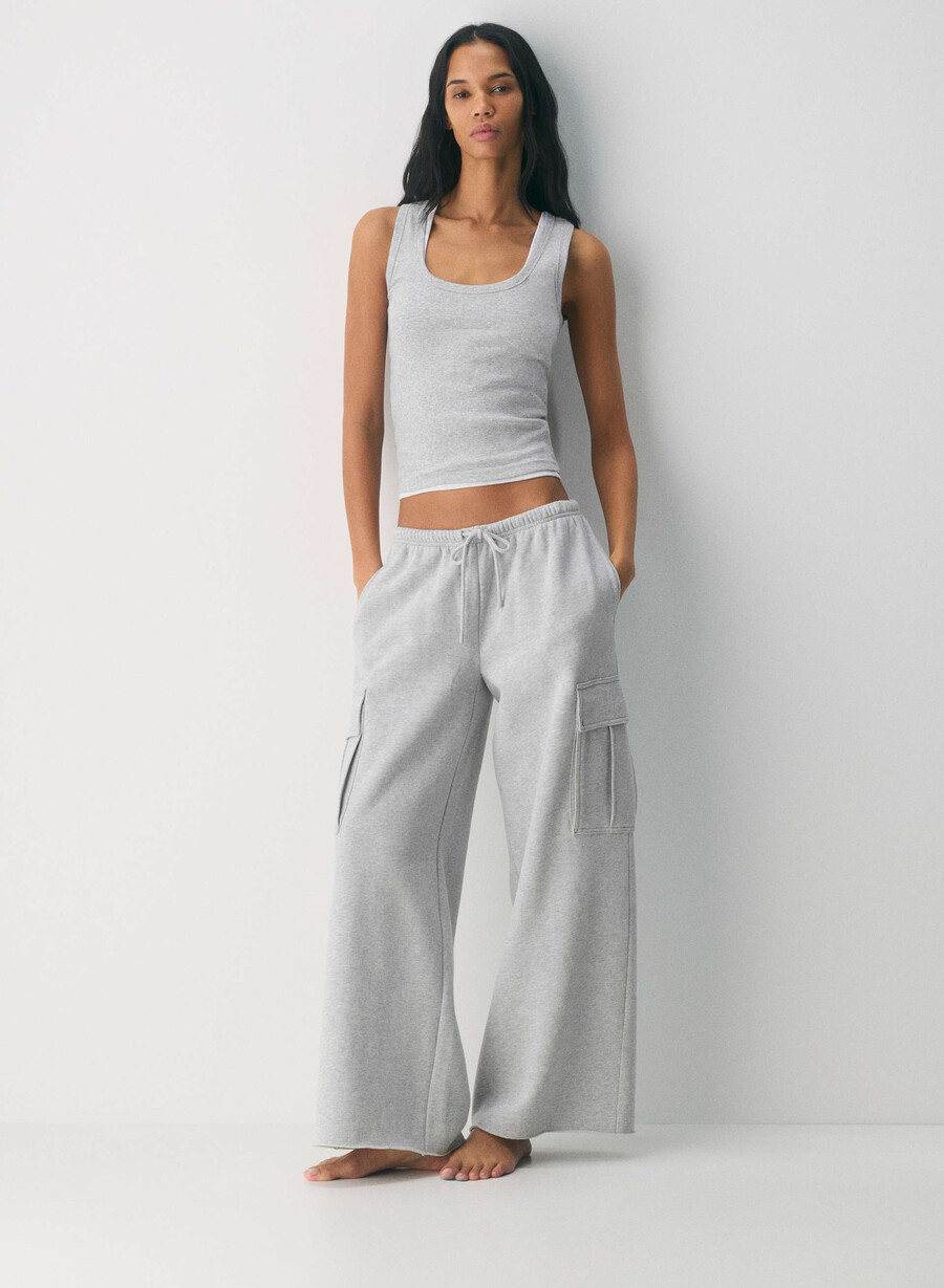 cozy sweatfleece mega cargo flutter joggebukse lyngkrom