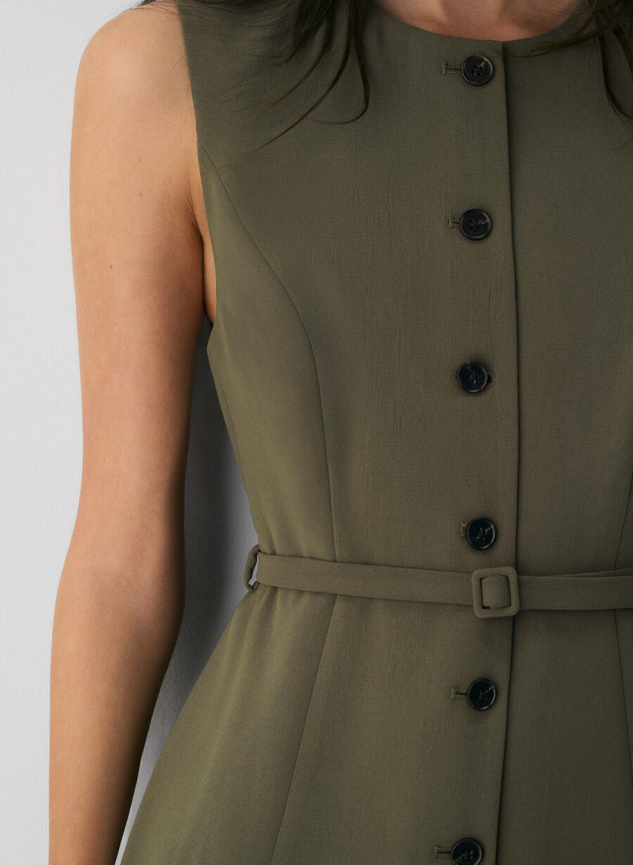 volute dress - crepette dark olive