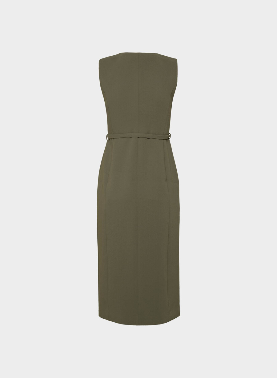 volute dress - crepette dark olive