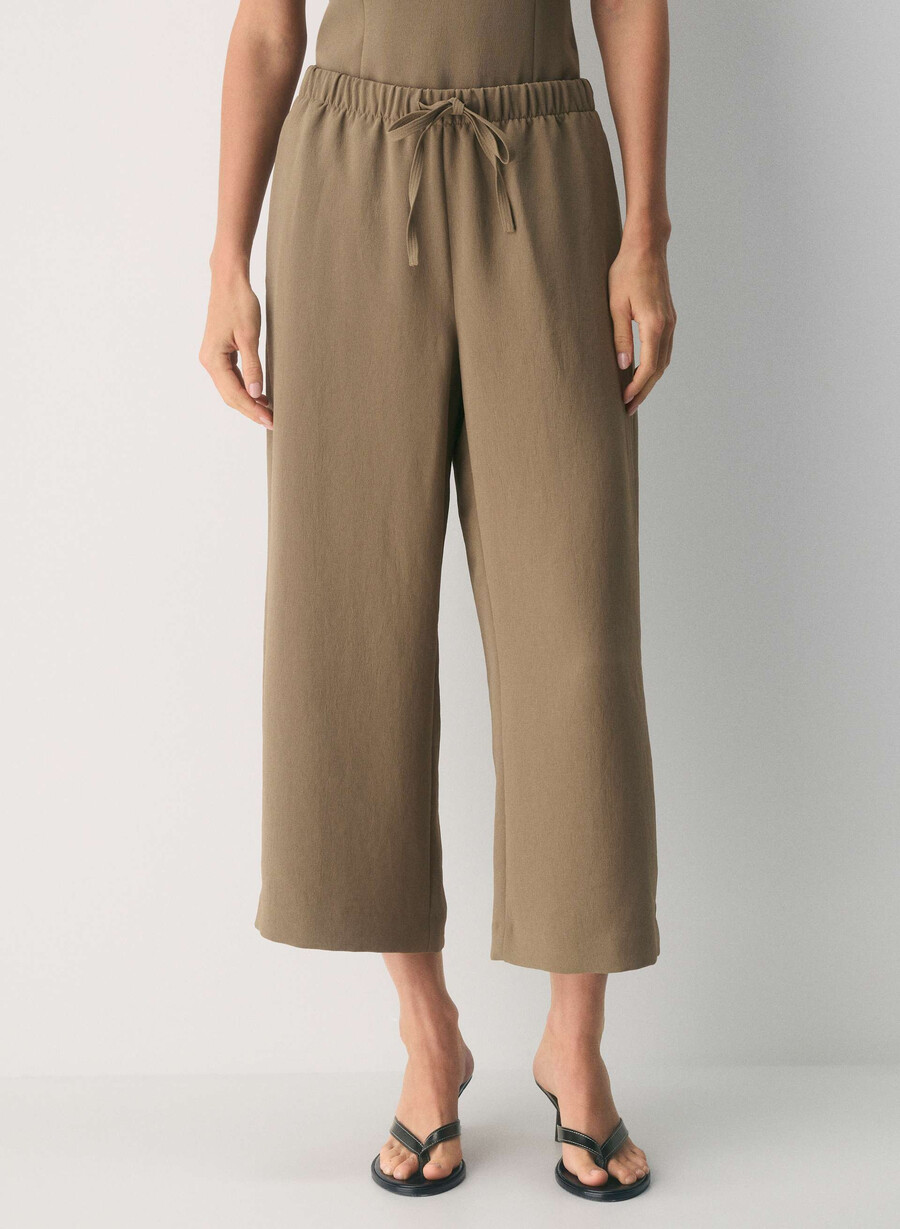 the lodge pant cropped - crepette folio brun