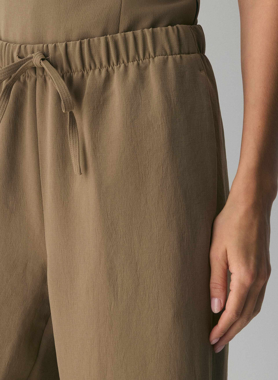 the lodge pant cropped - crepette folio brun