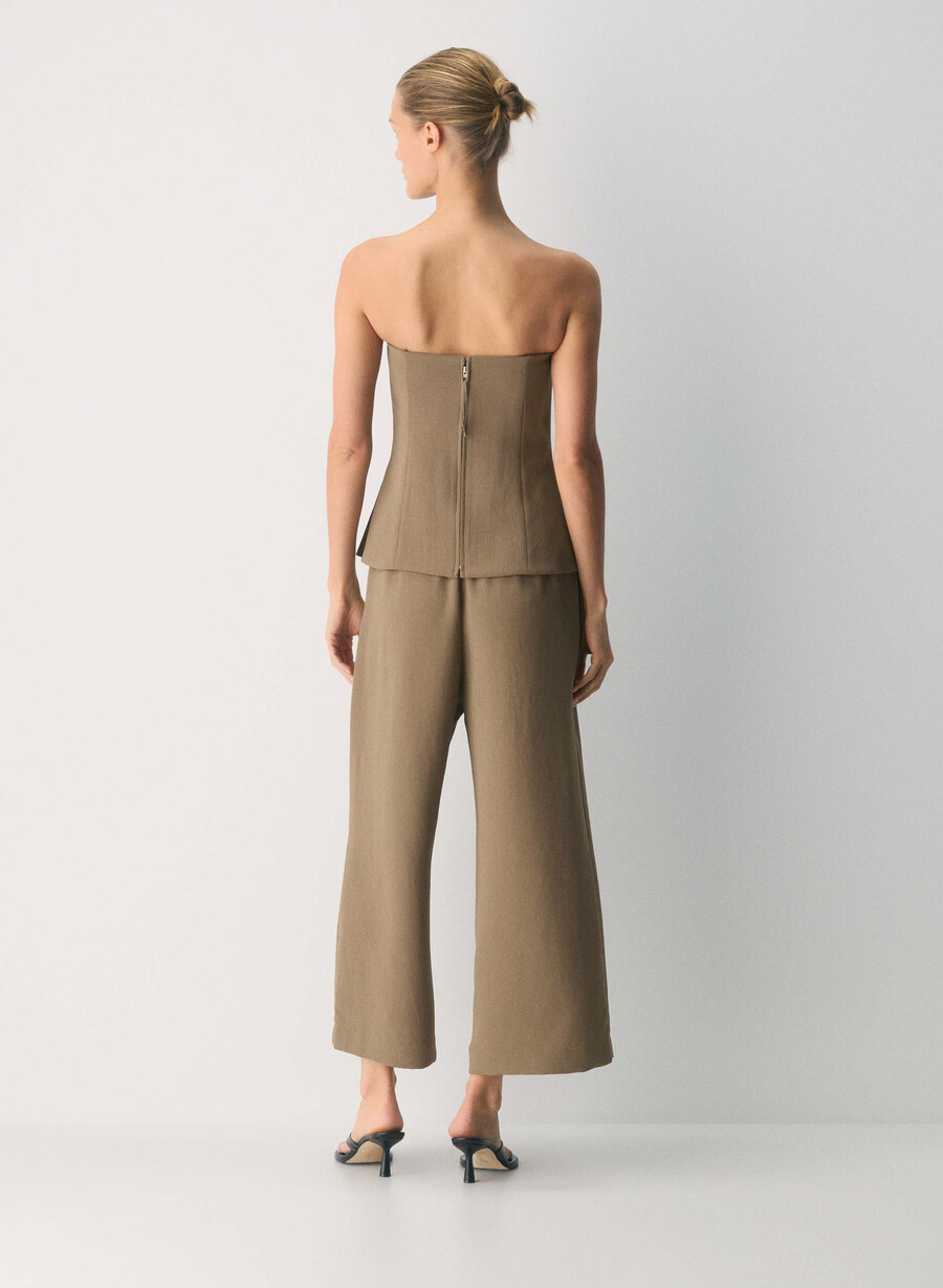 the lodge pant cropped - crepette folio brun