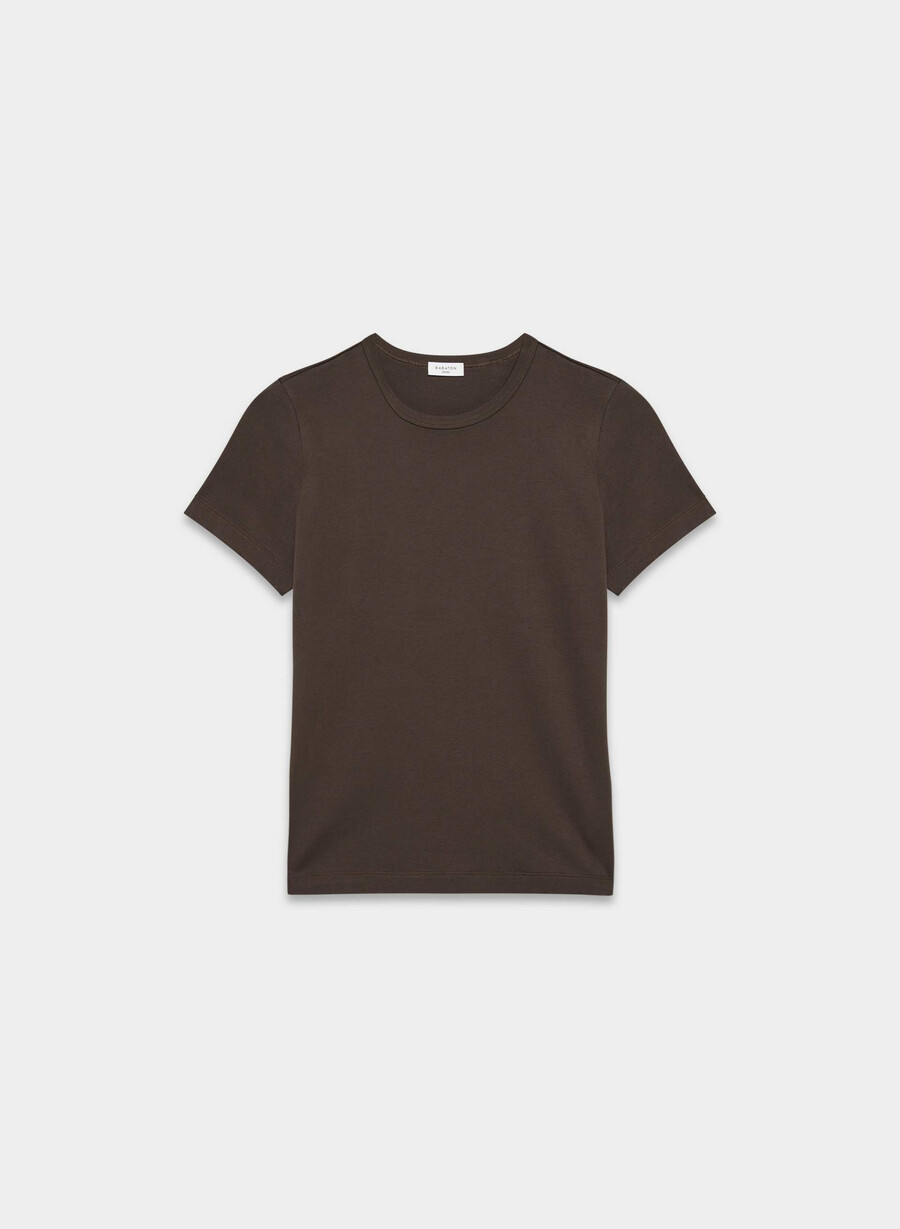 interlock cotton wirth t-skjorte mokkabrun