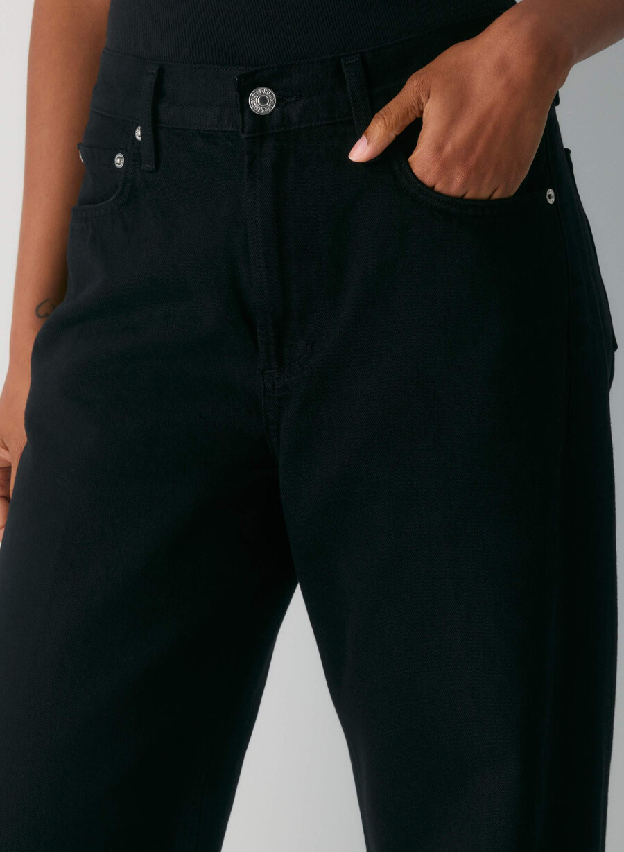 citizens of humanity miro lange avslappede jeans ensfarget svart