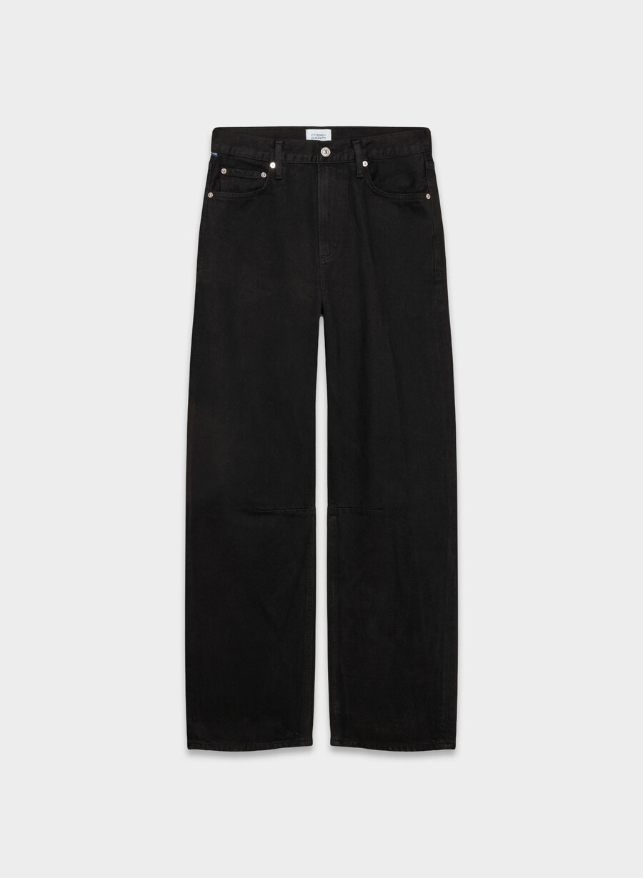 citizens of humanity miro lange avslappede jeans ensfarget svart