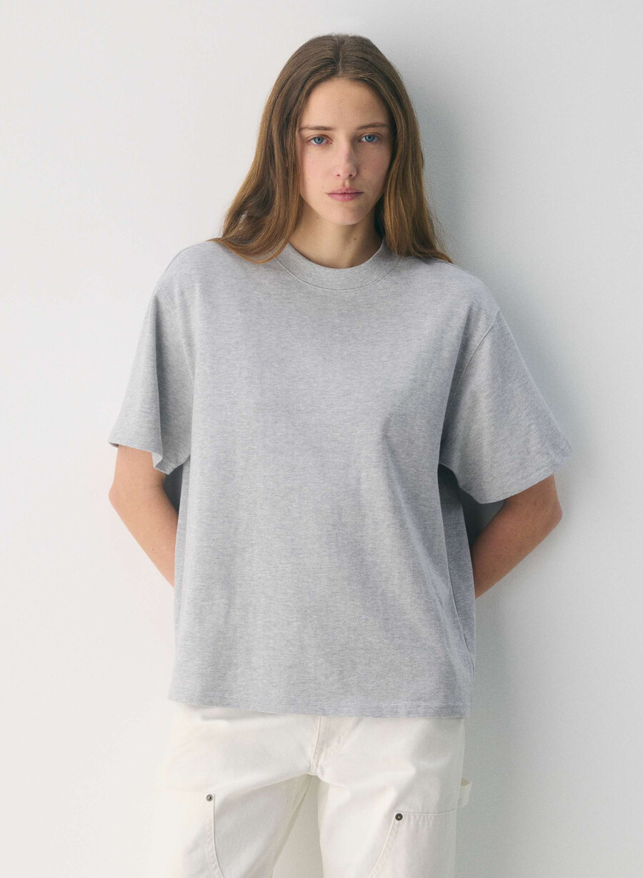 mighty cotton delta t-skjorte melerg krom