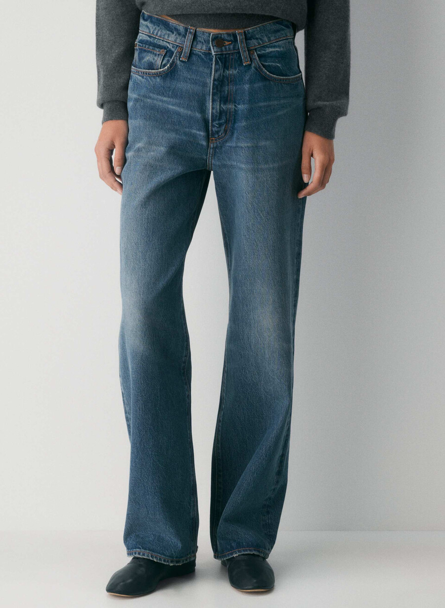 denim forum cleo relaxed high-rise wide jeans vintage mørk blå