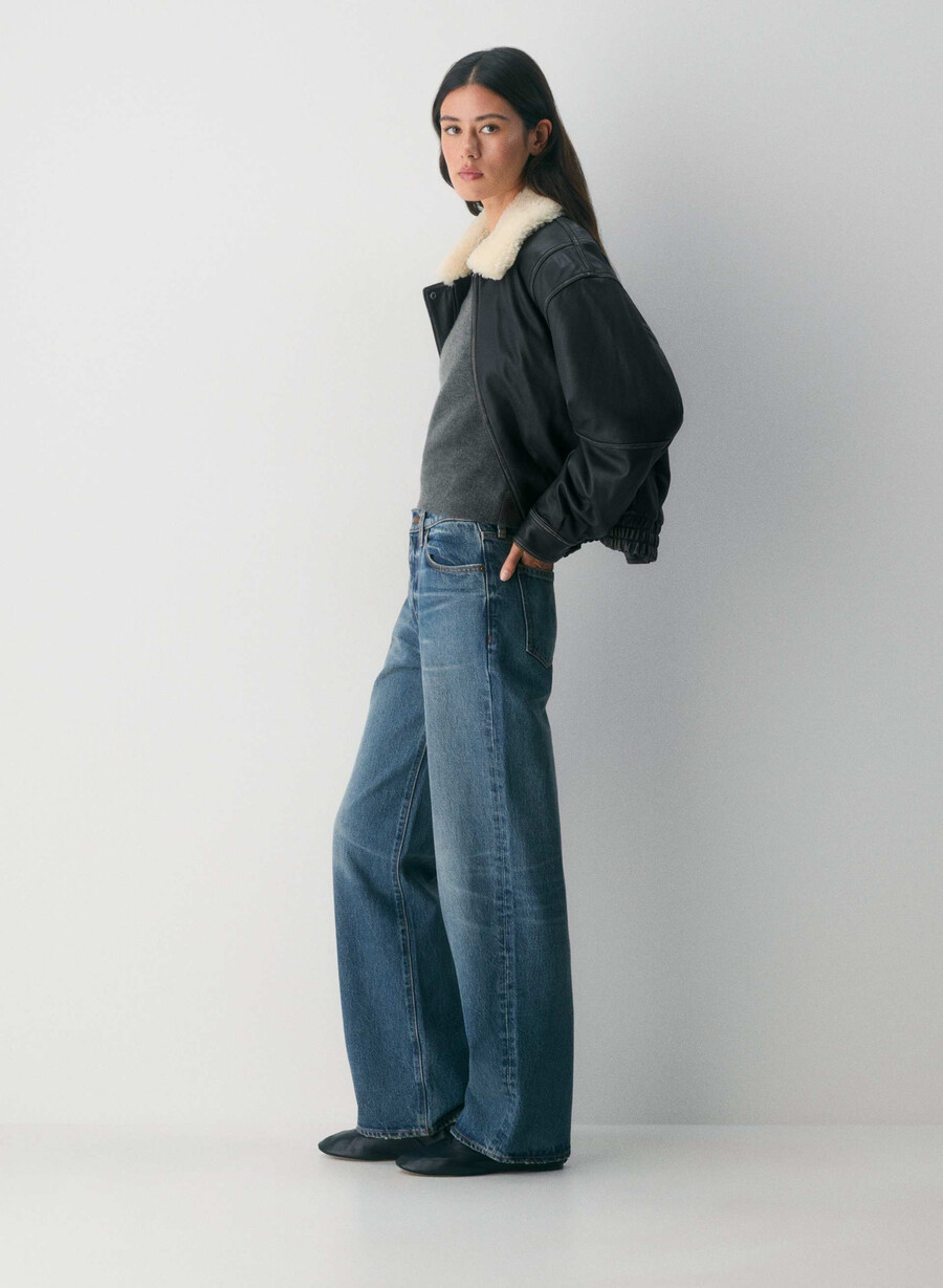 denim forum cleo relaxed high-rise wide jeans vintage mørk blå