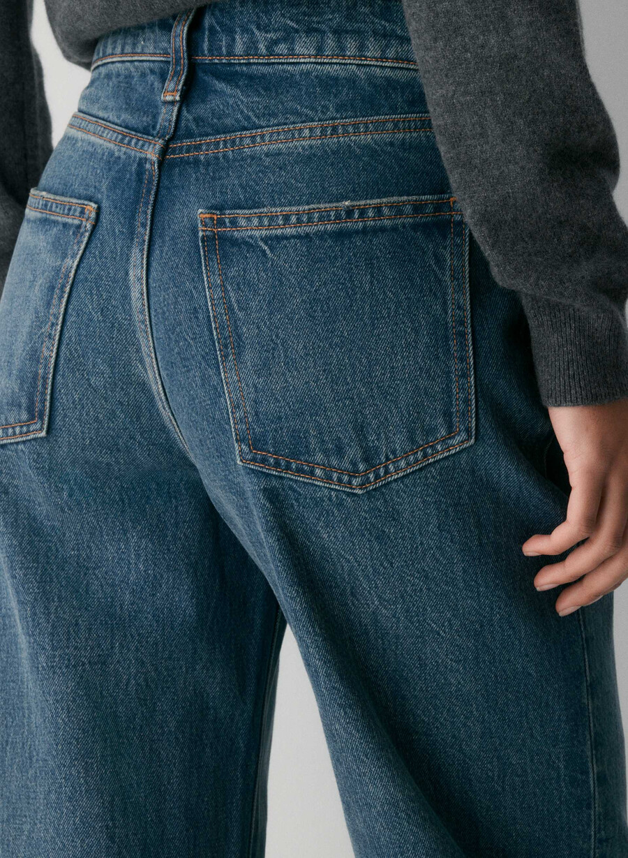 denim forum cleo relaxed high-rise wide jeans vintage mørk blå