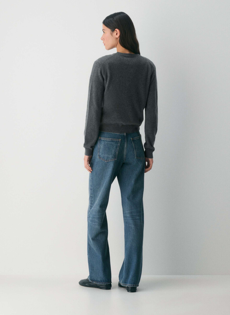 denim forum cleo relaxed high-rise wide jeans vintage mørk blå