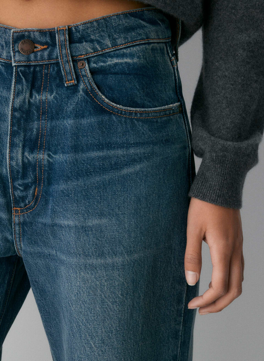 denim forum cleo relaxed high-rise wide jeans vintage mørk blå
