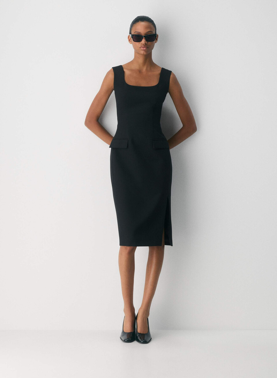 kjole med trekk - reessential black