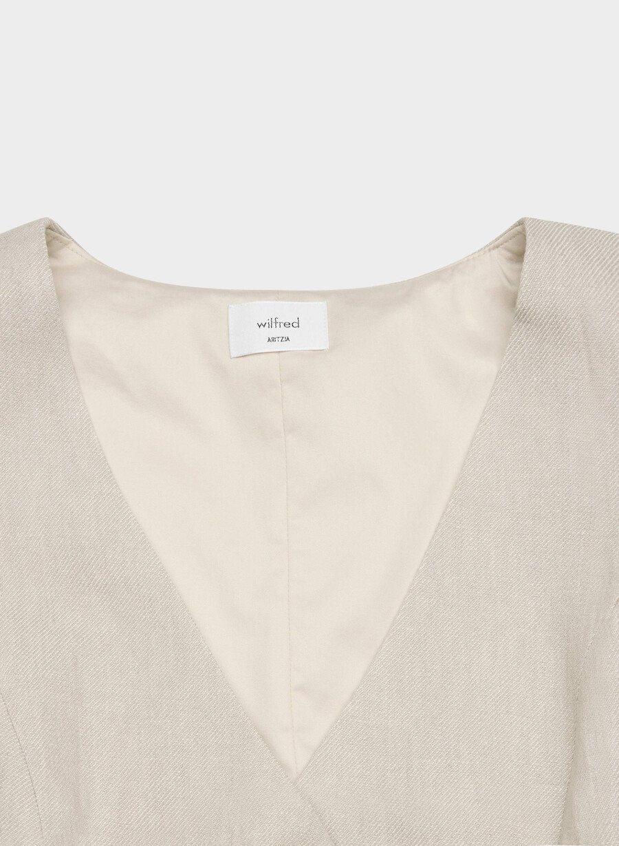 pacino vest - lin udefarget mØrk ecru
