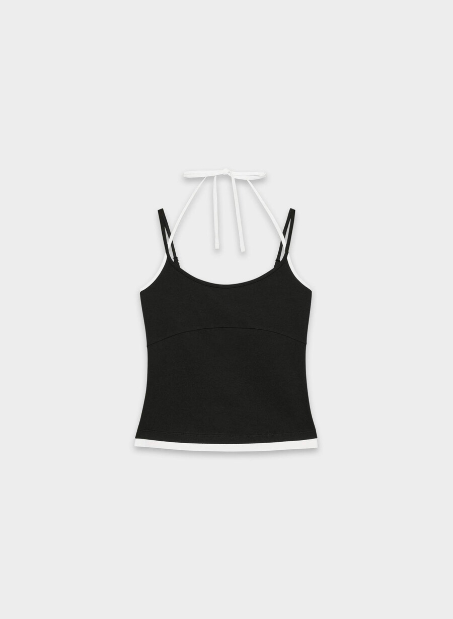 homestretch smooth juke halter-topp svarthvit