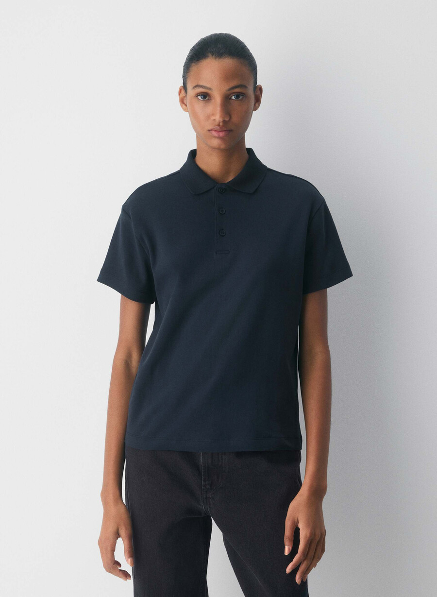 interlock cotton consensus poloskjorte mØrk navy