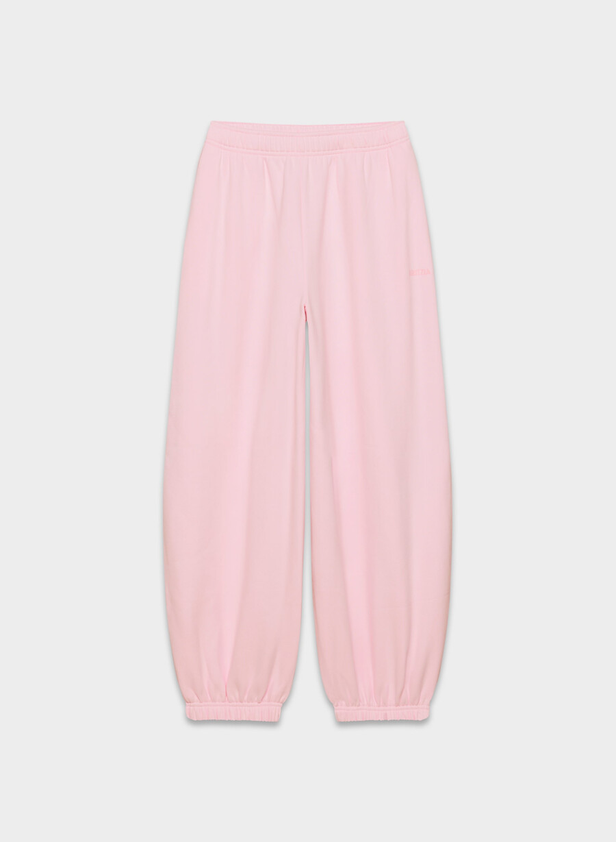 koselig joggebukse i fleece med megaballonger i villa rosa