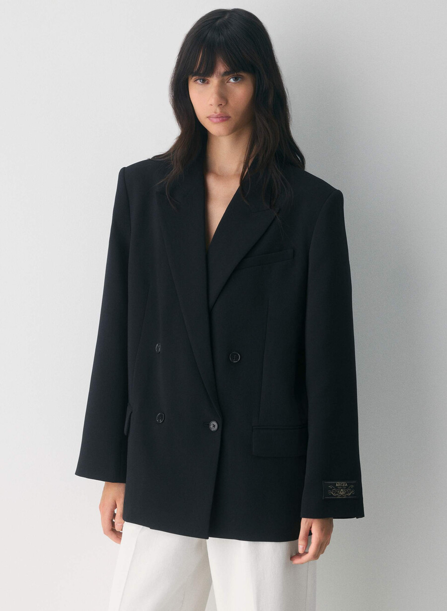 garret blazer - crepette svart