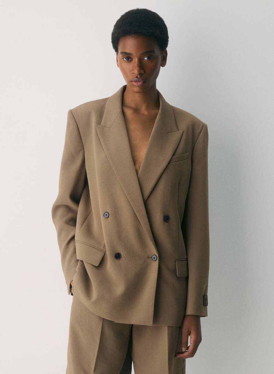 garret blazer - crepette folio brun