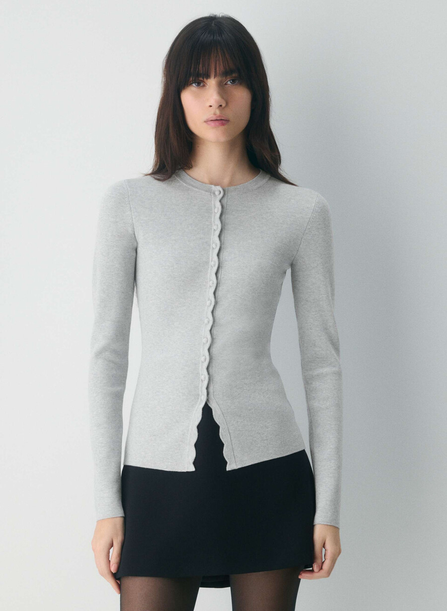 shelly cardigan - wonder yarn heather chrome