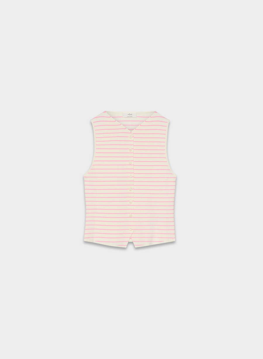 krokketgenservest - wonder yarn lght brch jlybn rosa