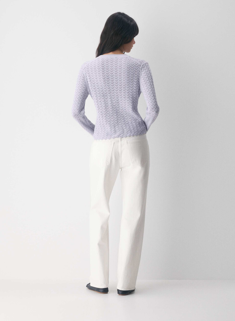 cotton charm prelusion cardigan i lilla med villblomster